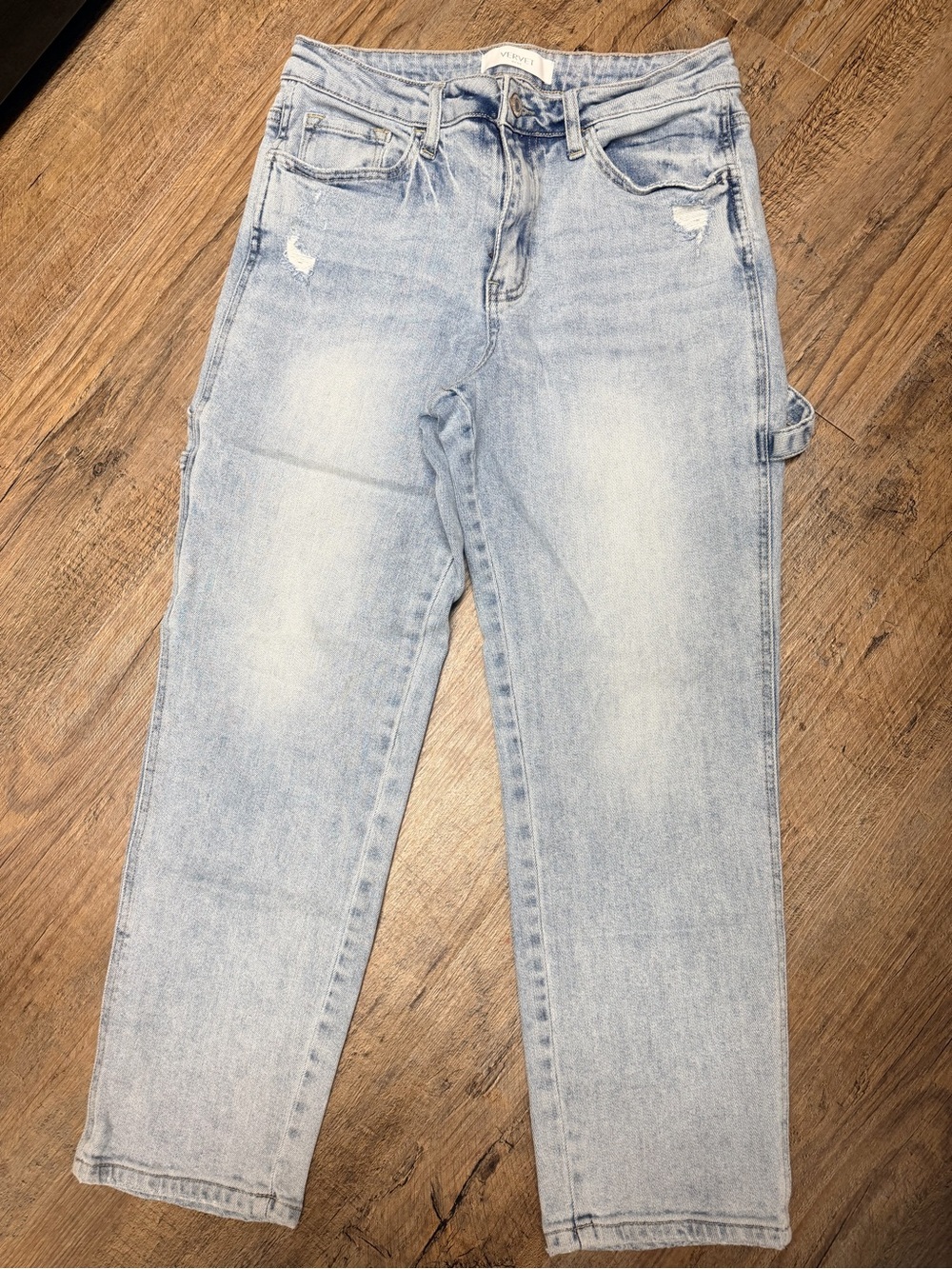 Veveret Women's Light Utility Style Straight Leg Jeans size 28